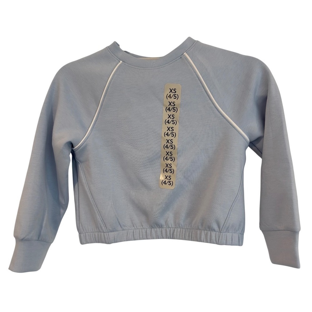 Member's Mark Girls Sandwash Pullover Light Blue Sweatshirt XS‎ 4/5 New